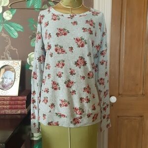 ADORA Floral Long Sleeve w/Elbow Patches Size Medium